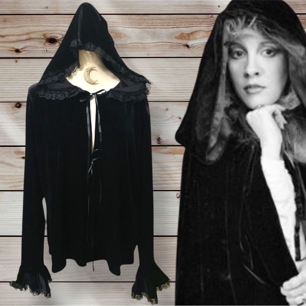Flaming Angels Canada Velvet & Lace Gothic Victorian Vampire Hood Cloak 24 XXL - Picture 8 of 16